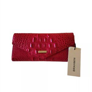 Brahmin Veronica Sweetheart Ombre Melbourne Leather Trifold Envelope Wallet NWT